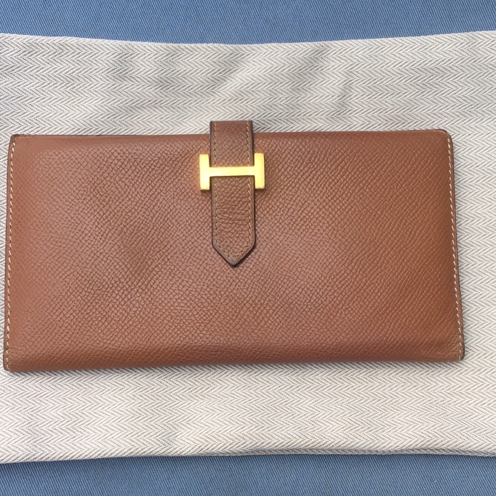 Hermes Brown Epsom Bearn Bifold Flap